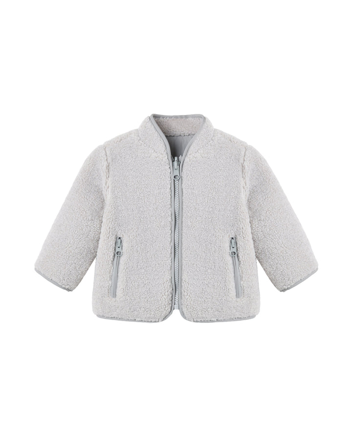 Quincy Mae Shearling Zip Jacket - Fog