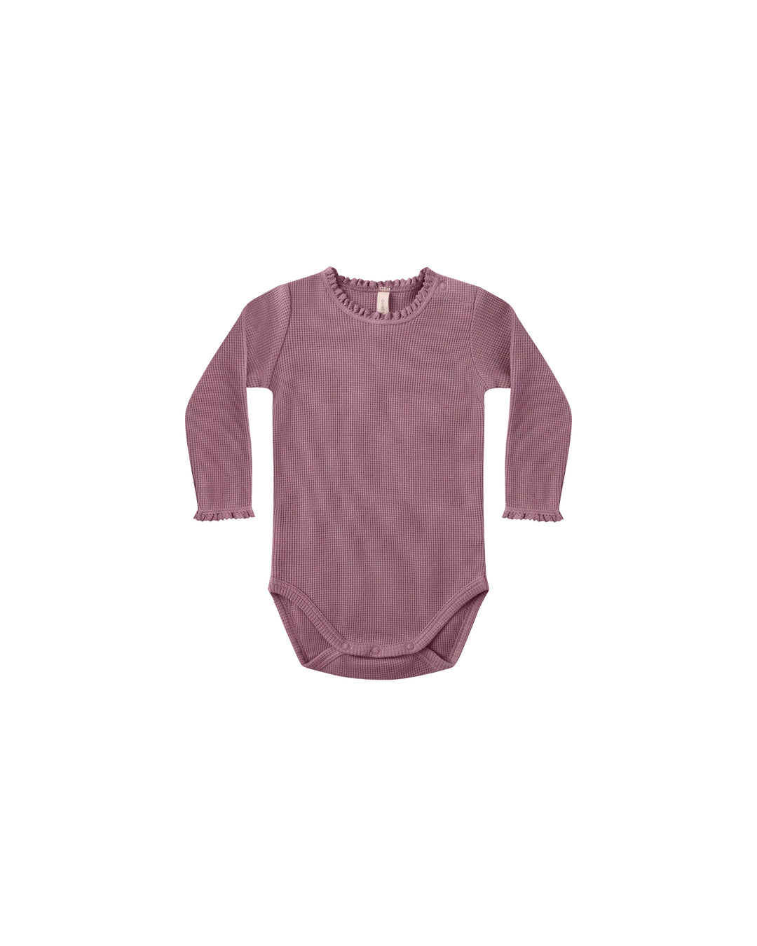 Quincy Mae Waffle Long Sleeve Bodysuit - Mulberry