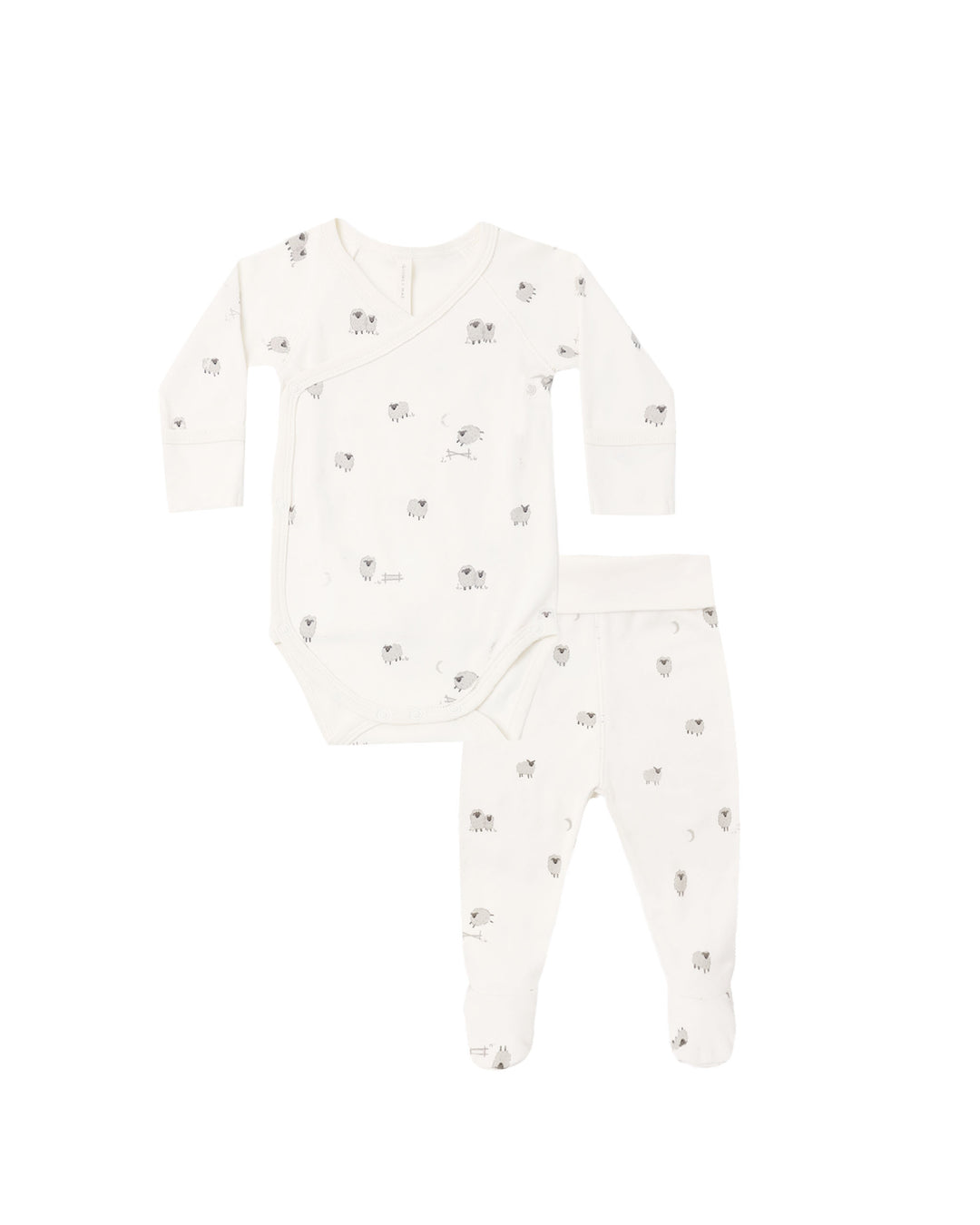 Quincy Mae Side Snap Bodysuit + Pant Set - Sheep
