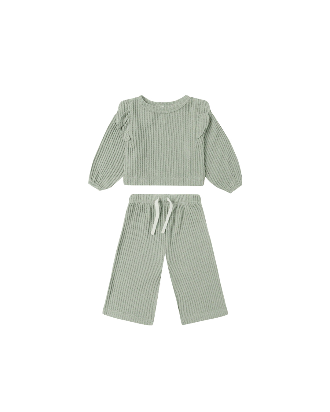 Quincy Mae Ruffle Cozy Set - Fern
