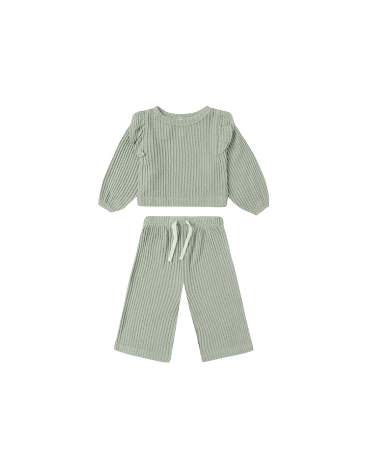 Quincy Mae Ruffle Cozy Set - Fern