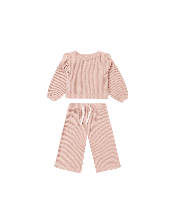 Quincy Mae Ruffle Cozy Set - Rose