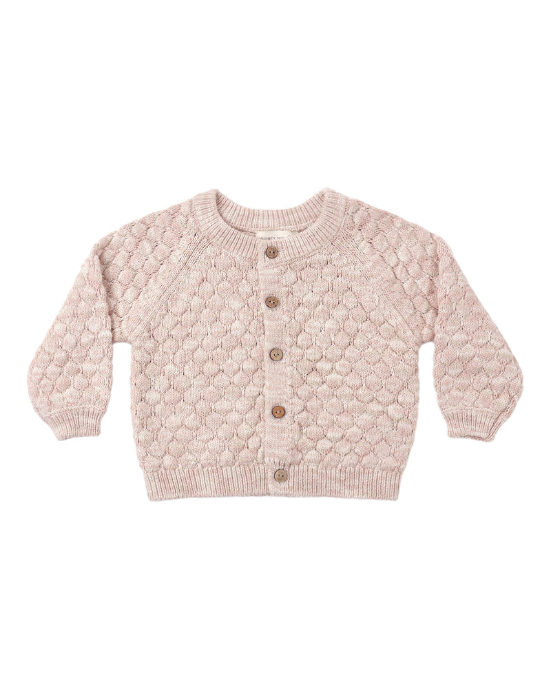 Quincy Mae Bubble Knit Cardigan - Dusty Rose Speckle