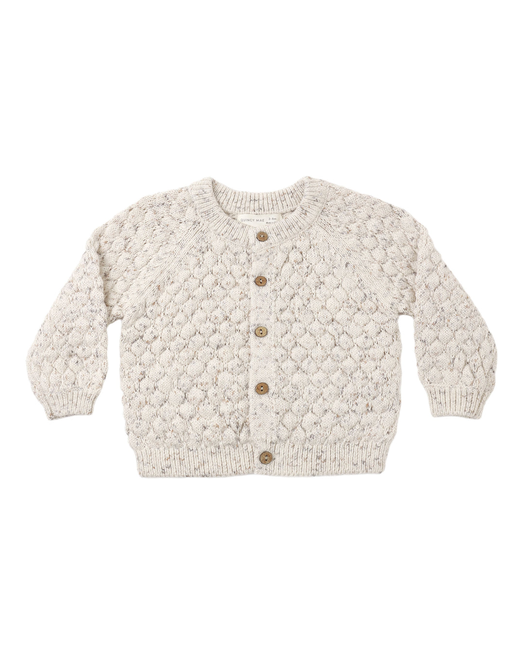 Quincy Mae Bubble Knit Cardigan - Natural Confetti