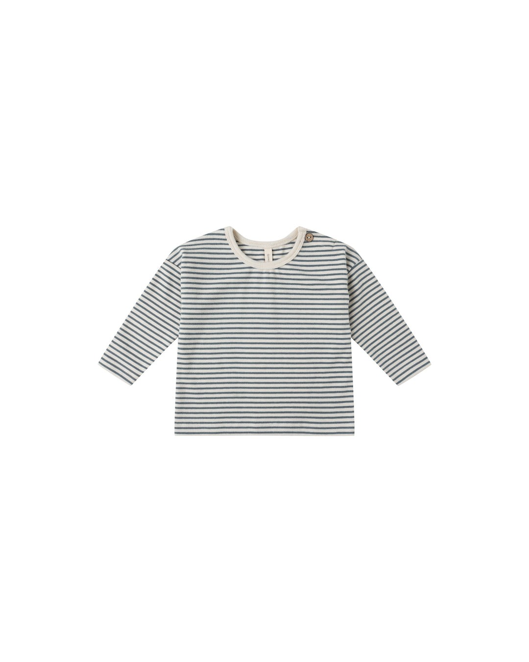 Quincy Mae Long Sleeve Tee - Ocean Micro Stripe