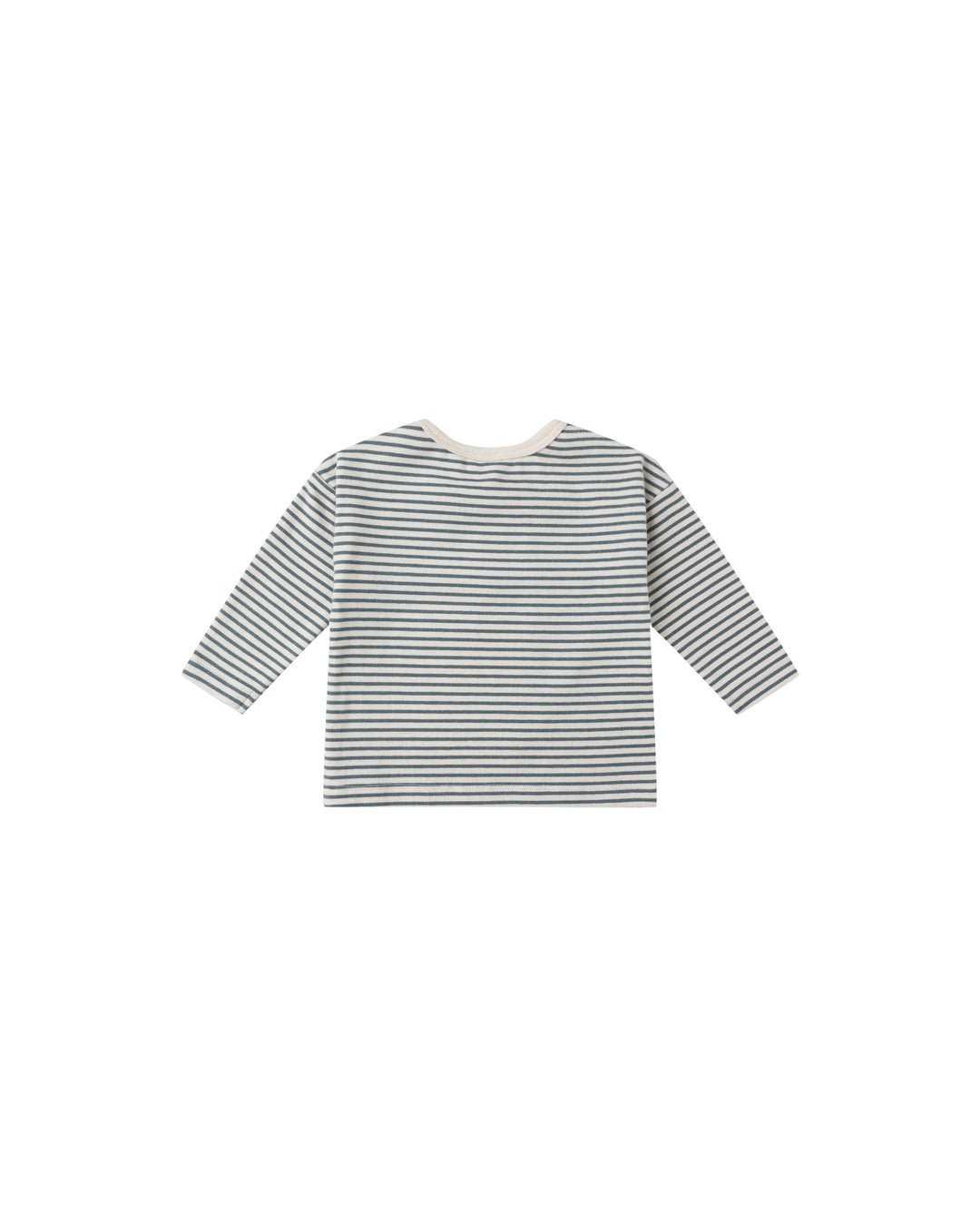 Quincy Mae Long Sleeve Tee - Ocean Micro Stripe