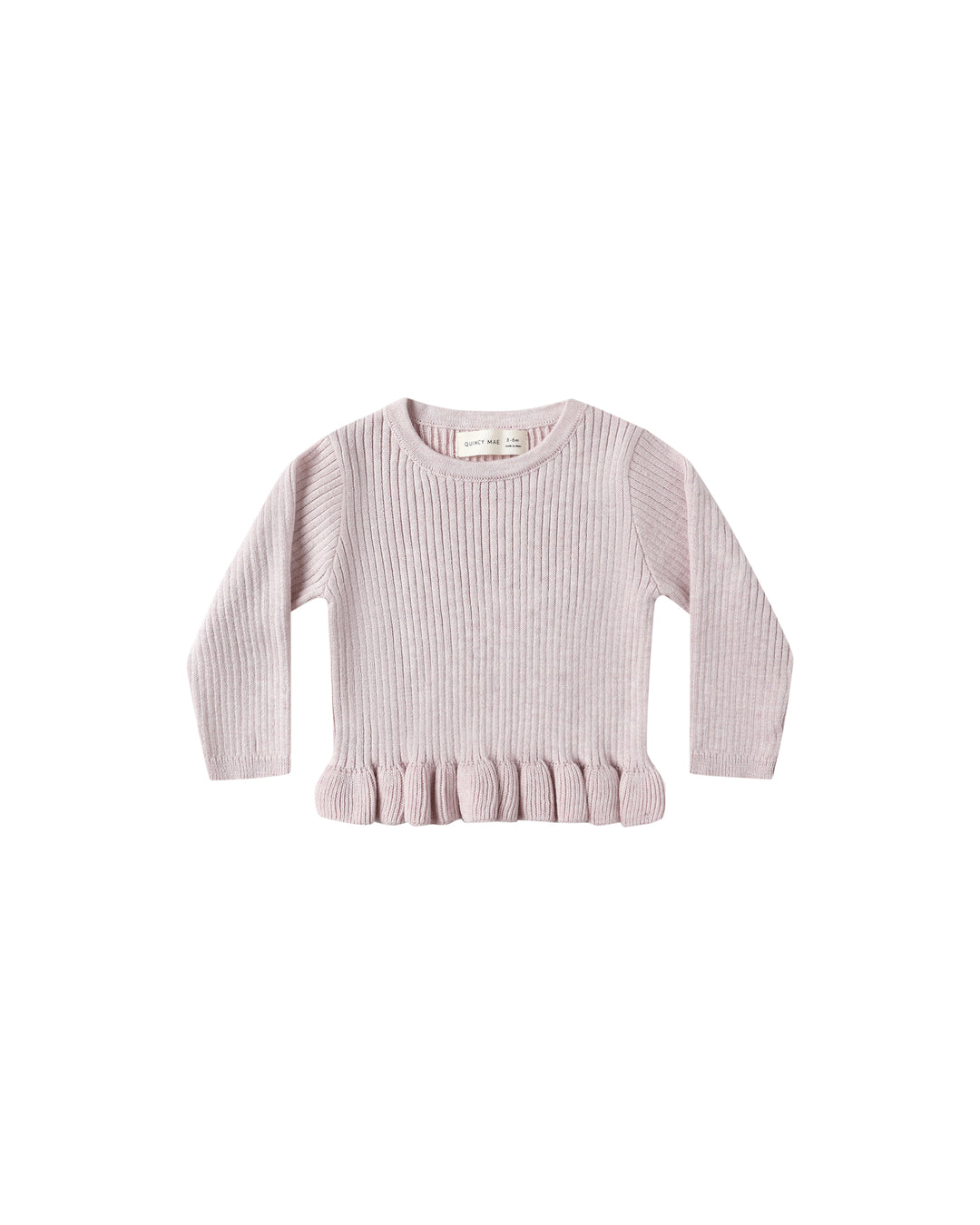 Quincy Mae Rib Knit Peplum Top - Lilac