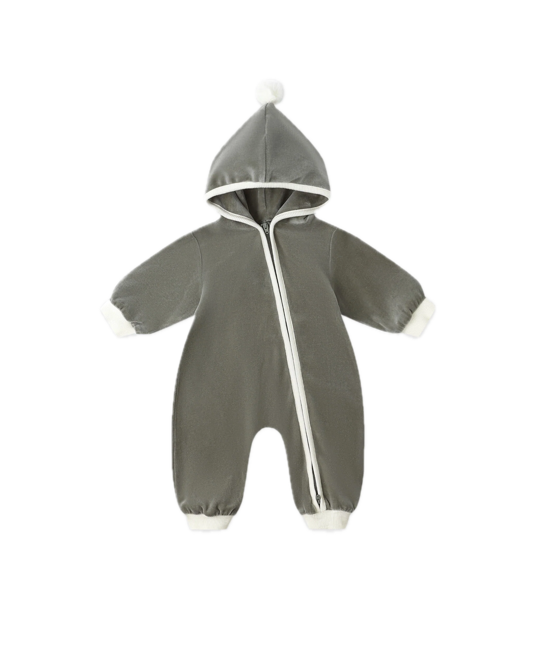 Quincy Mae Velour Zip Jumpsuit - Forest