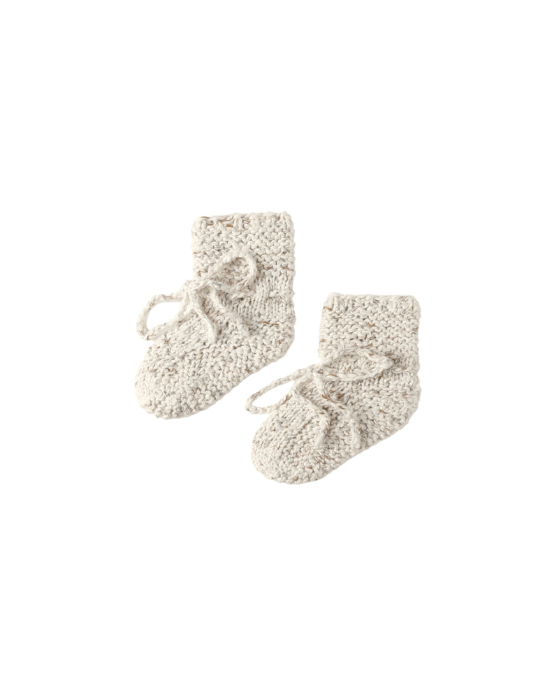 Quincy Mae Knit Booties - Natural Confetti