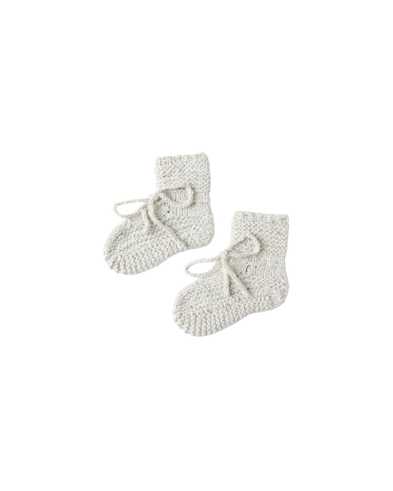 Quincy Mae Knit Booties - Heathered Blue