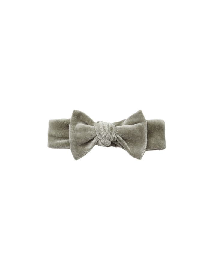 Quincy Mae Velour Bow Headband - Spruce