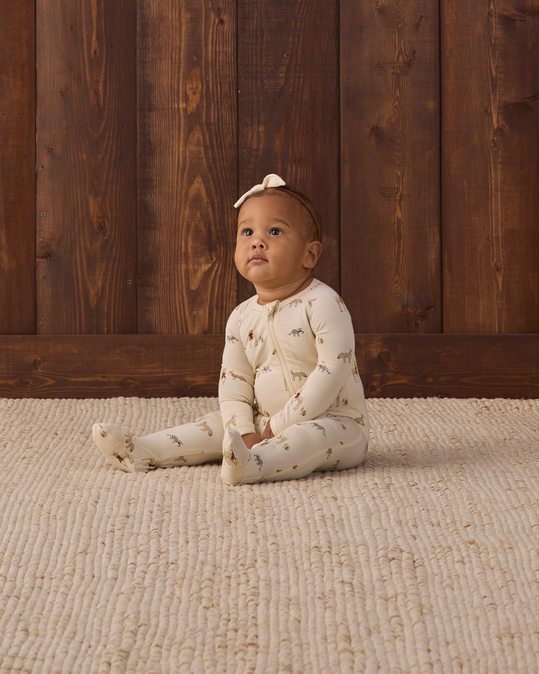 Quincy Mae Bamboo Zip Footie - Forest Friends