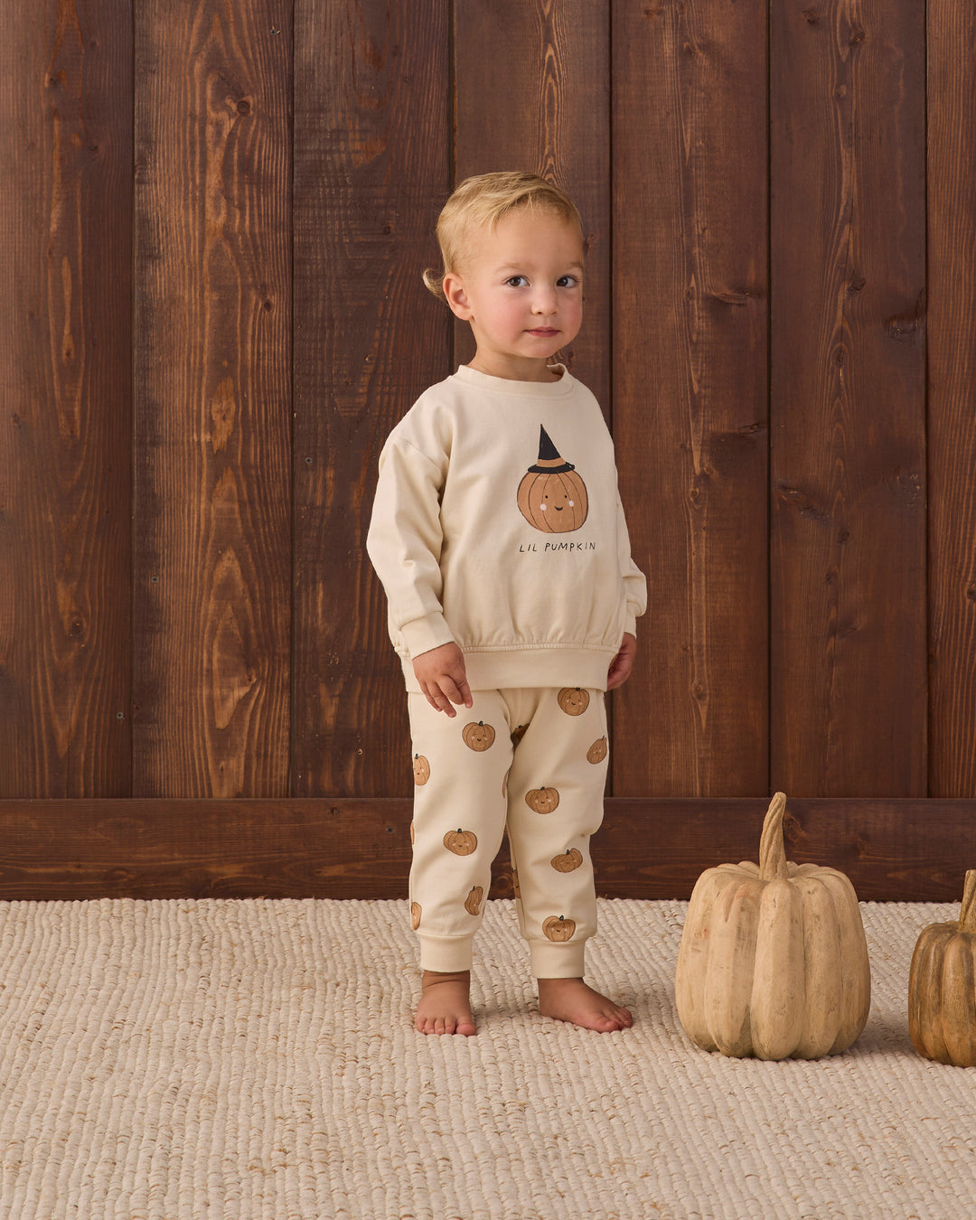 Quincy Mae Relaxed Fleece Sweatshirt - Lil Pumpkin