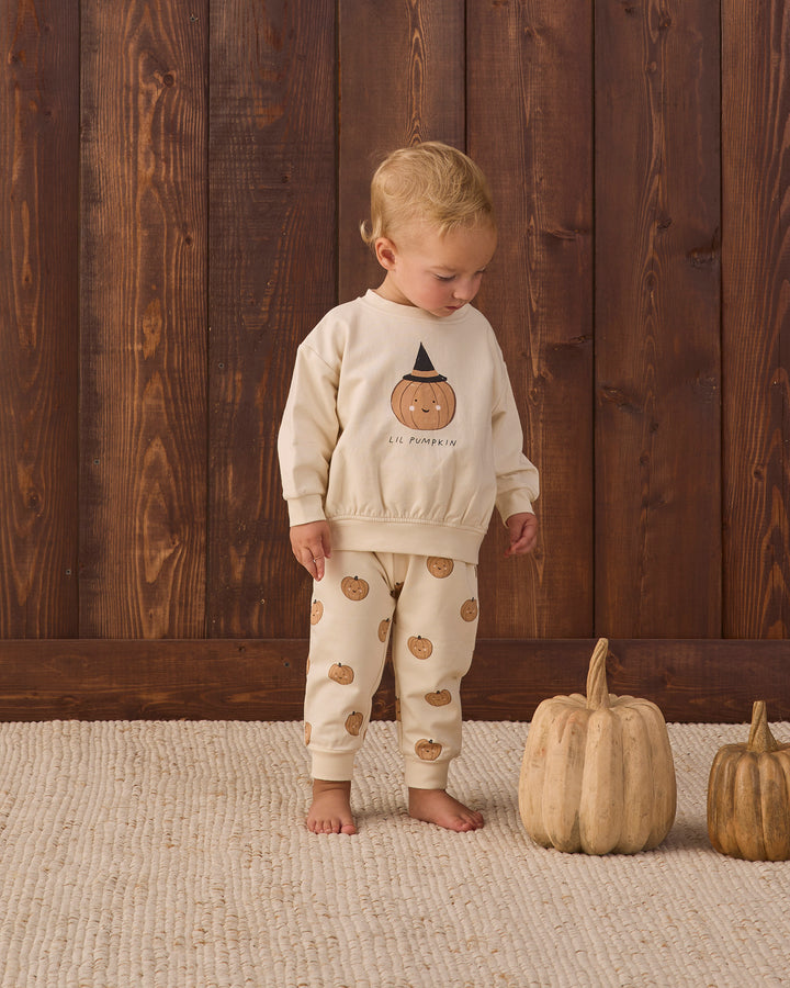 Quincy Mae Relaxed Fleece Sweatshirt - Lil Pumpkin