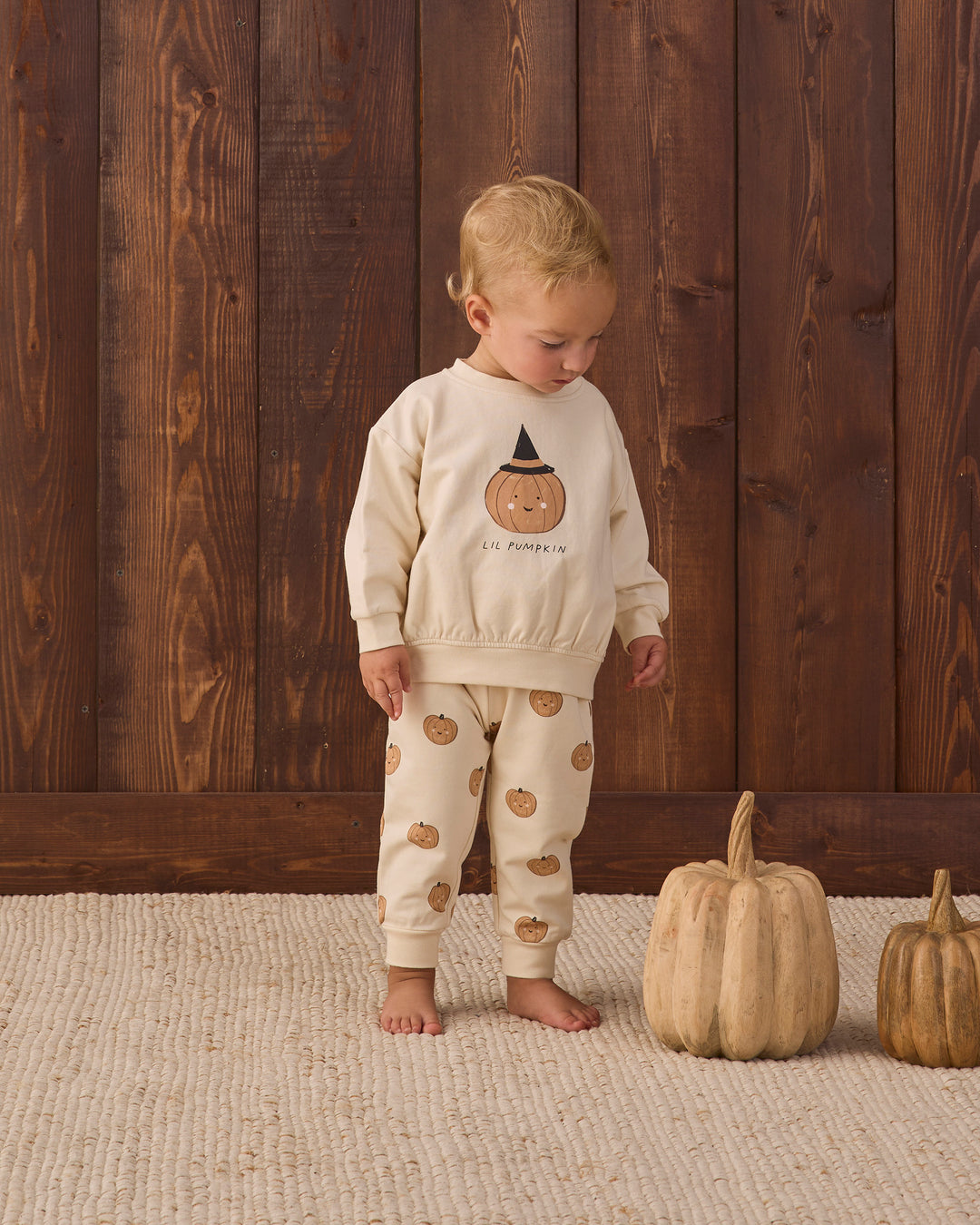 Quincy Mae Relaxed Fleece Sweatpant - Pumpkins