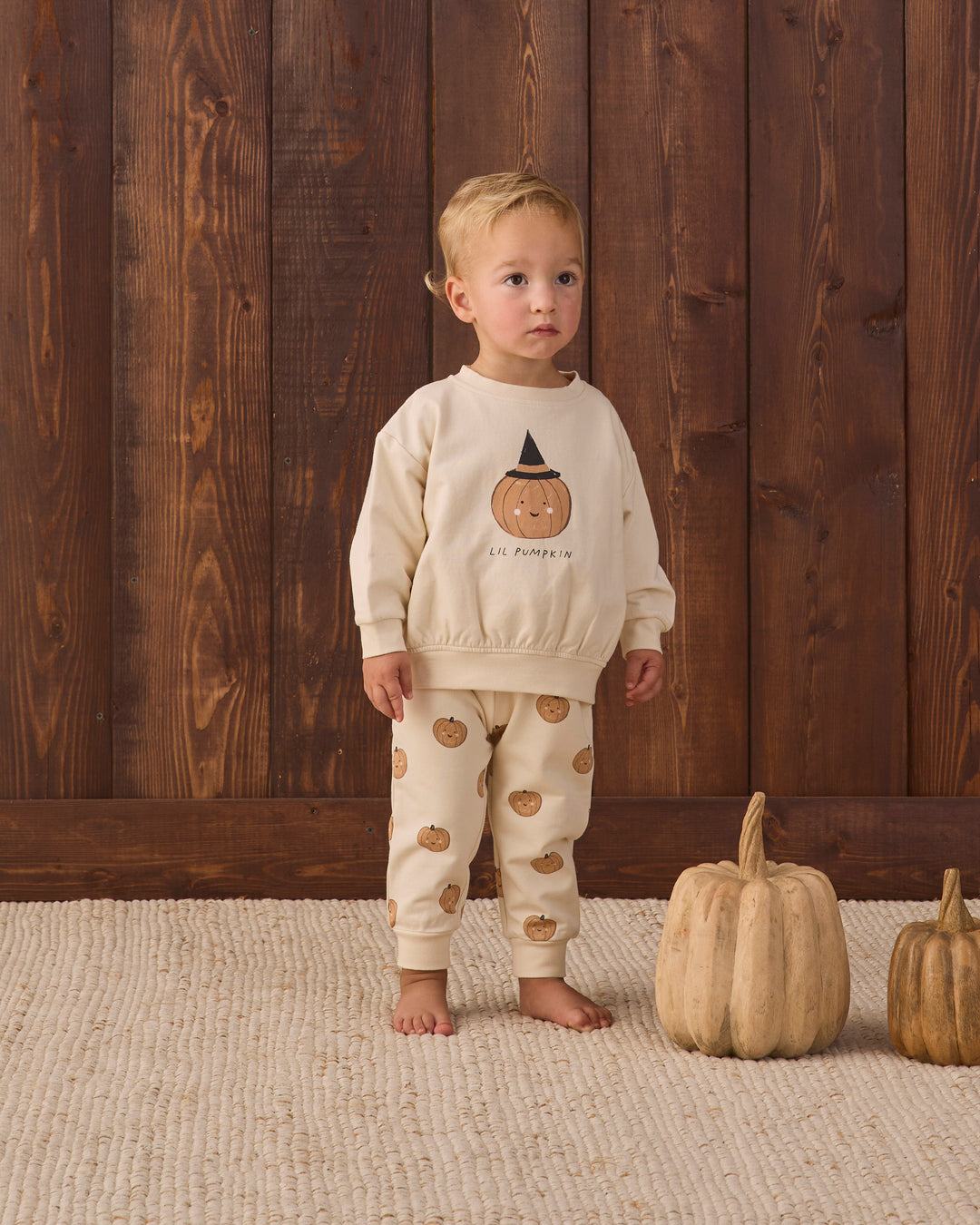 Quincy Mae Relaxed Fleece Sweatpant - Pumpkins