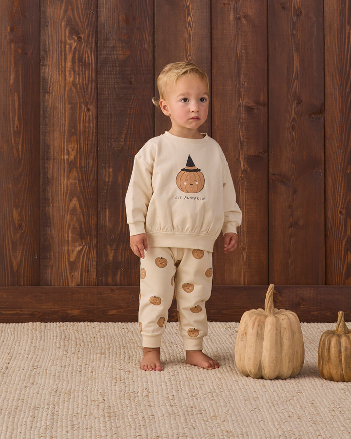 Quincy Mae Relaxed Fleece Sweatpant - Pumpkins