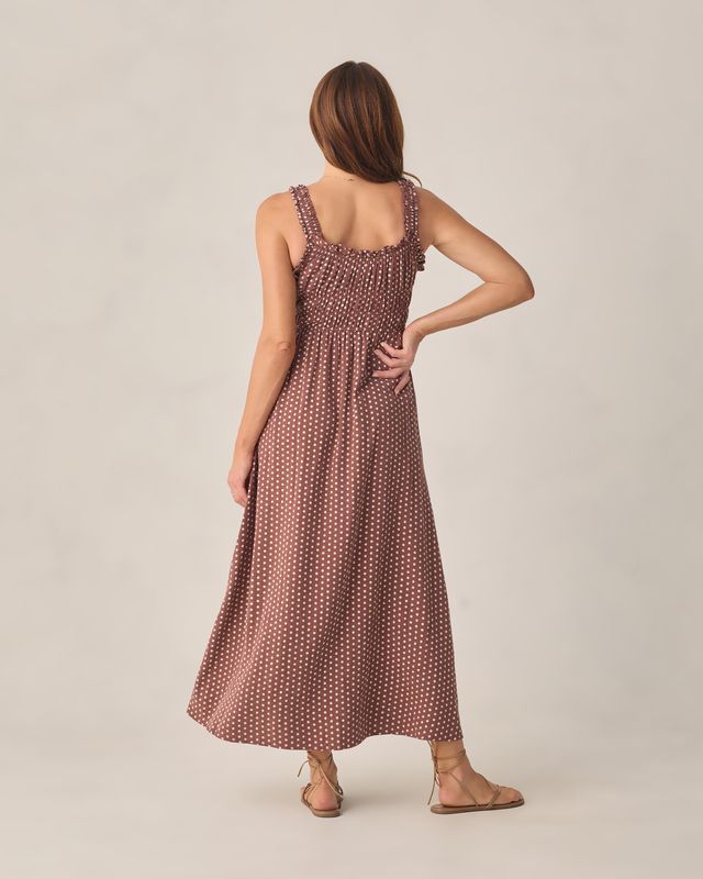 Rylee + Cru Women's Jane Dress - Chocolate Polka Dot
