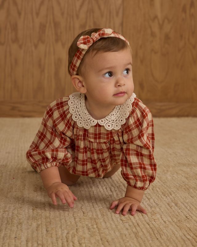 Rylee + Cru Heidi Romper - Red Plaid
