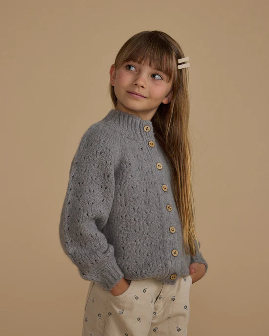 Rylee + Cru Tulip Cardigan - Dusty Blue