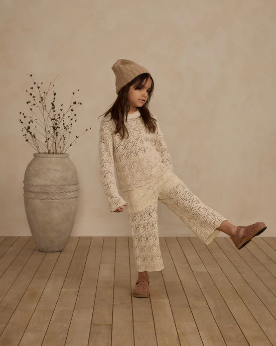 Rylee + Cru Crochet Knit Pullover + Pant Set