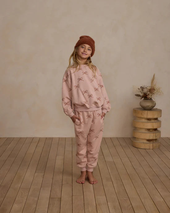 Rylee + Cru Relaxed Sweatshirt + Sweatpants Set - Bows