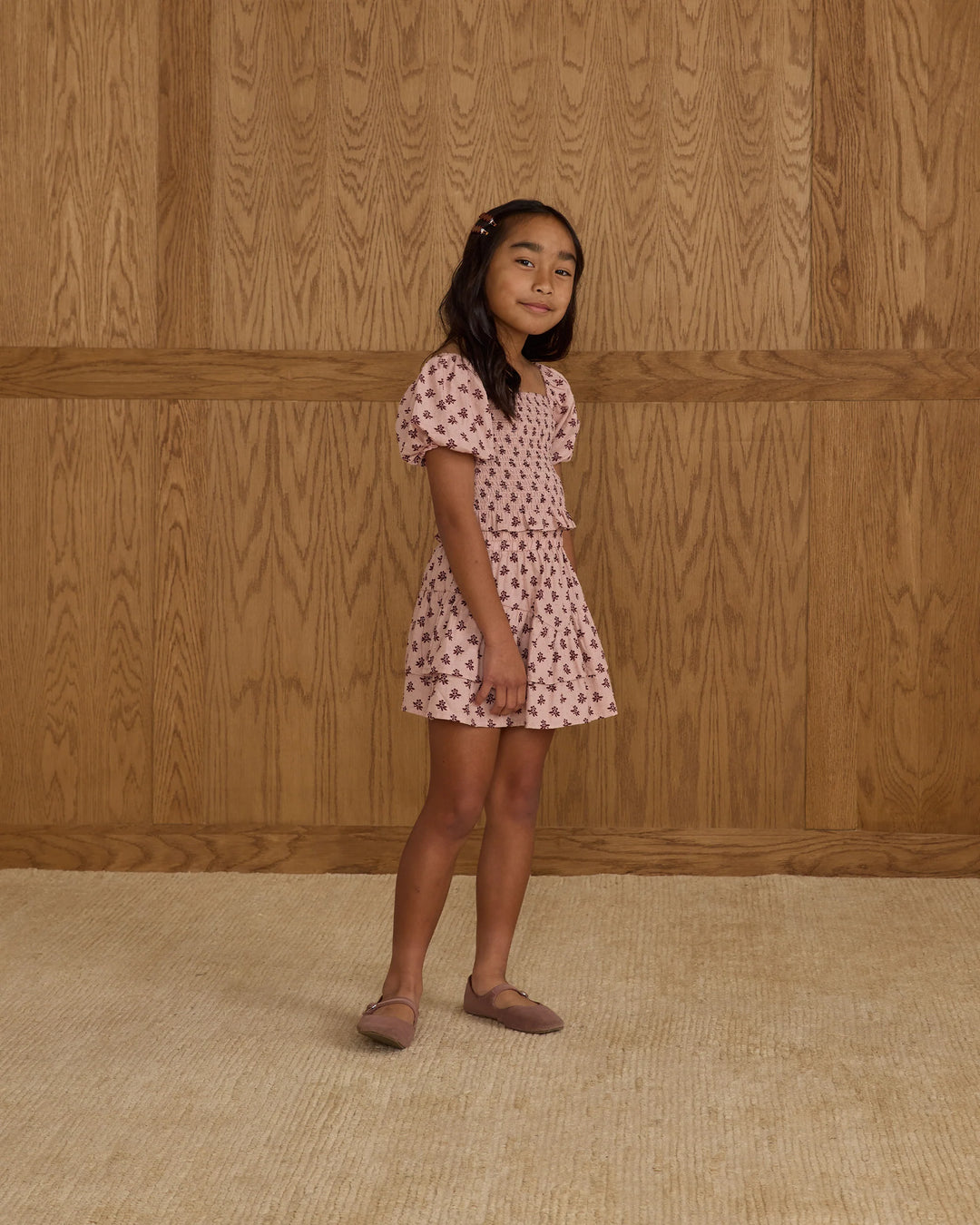 Rylee + Cru Tiered Mini Skirt - Blush Fleur