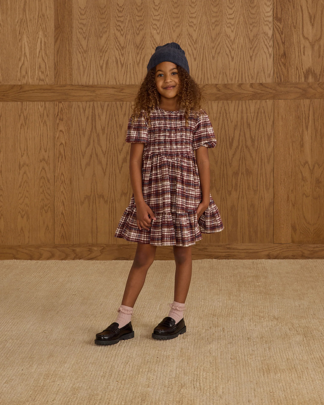 Rylee + Cru India Dress - Burgundy Plaid