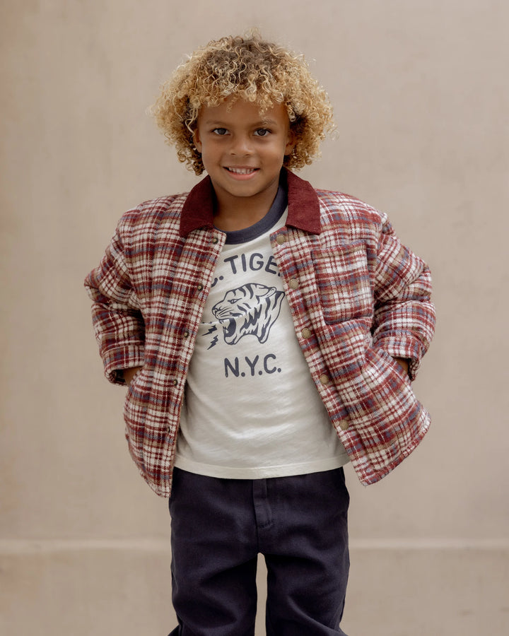 Rylee + Cru Nashville Quilted Jacket - Burgundy Plaid