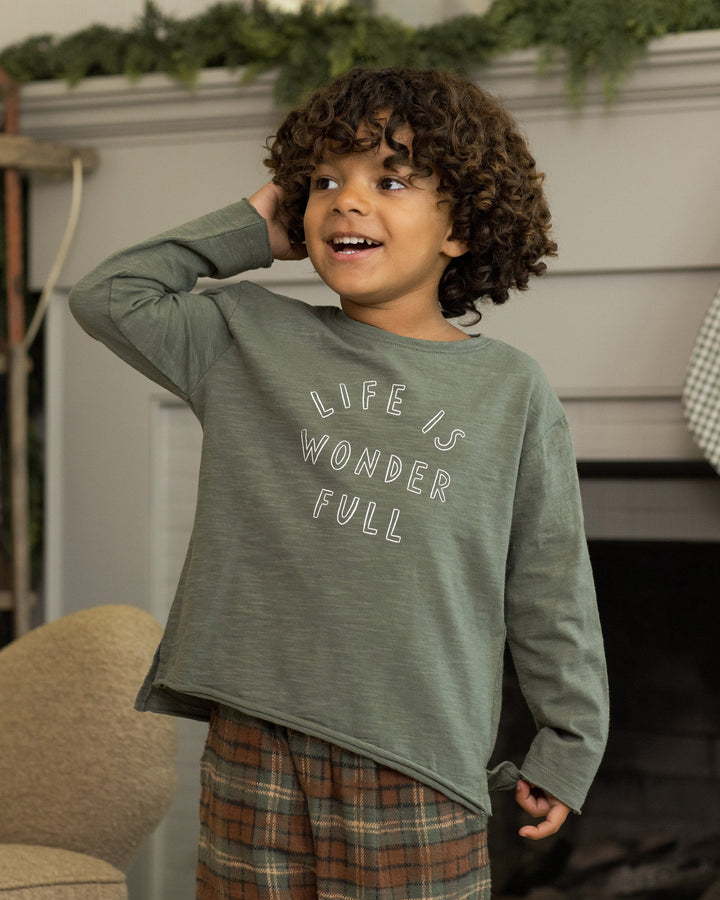 Rylee + Cru Raw Edge Long Sleeve Tee - Life Is Wonder Full