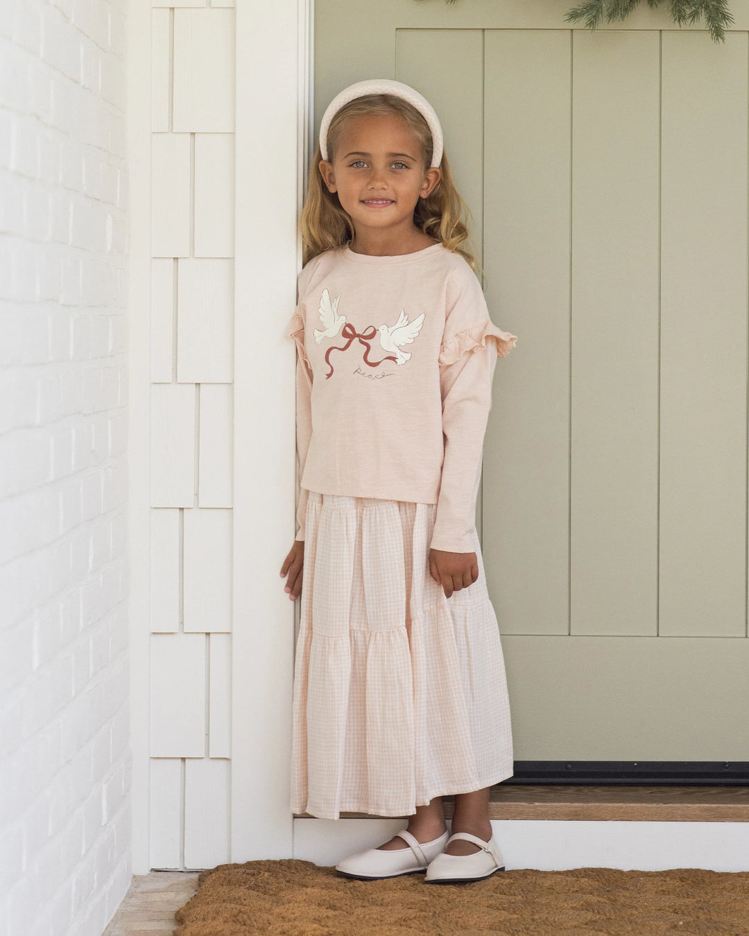 Rylee + Cru Ruffle Long Sleeve Tee - Peace