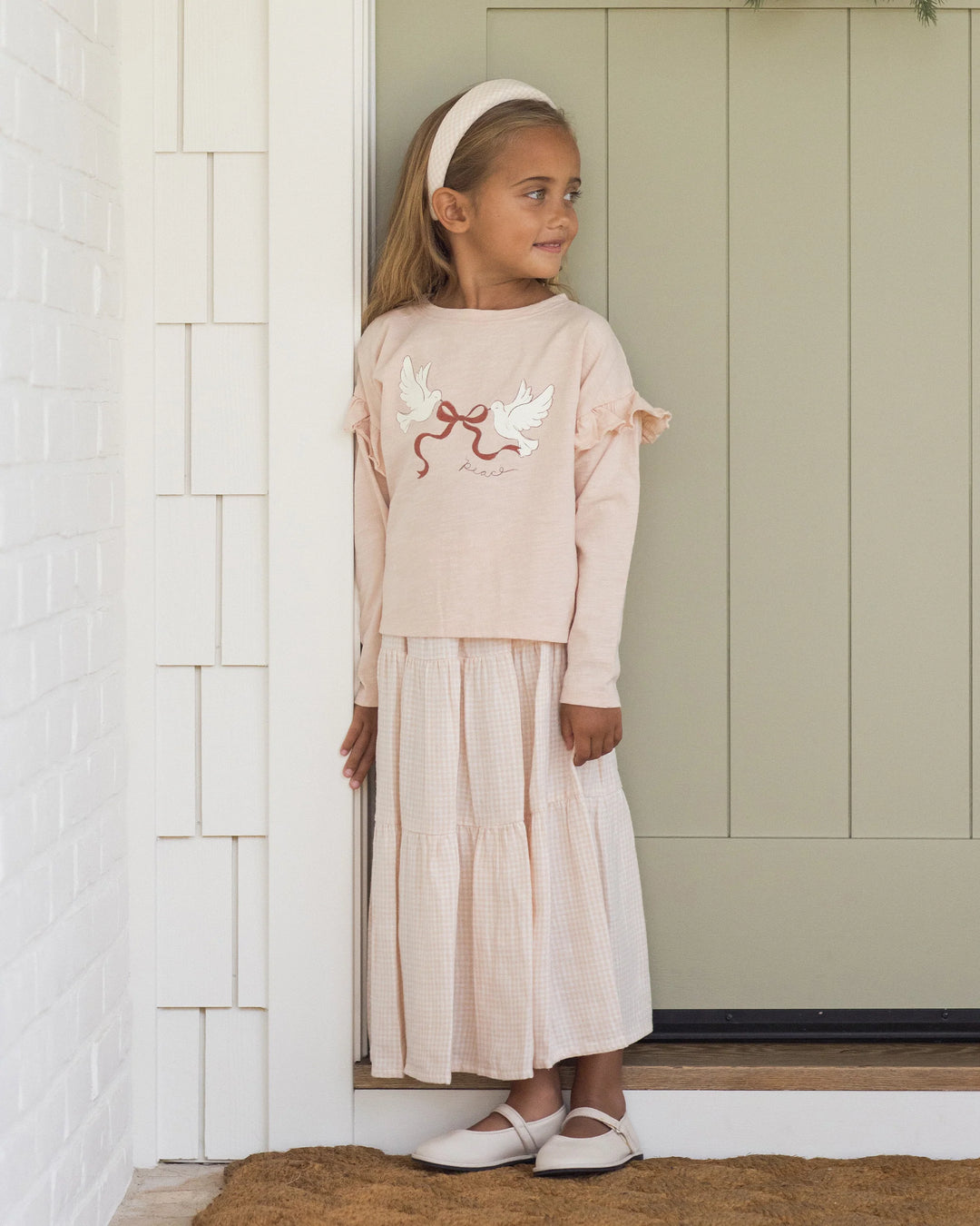 Rylee + Cru Ruffle Long Sleeve Tee - Peace