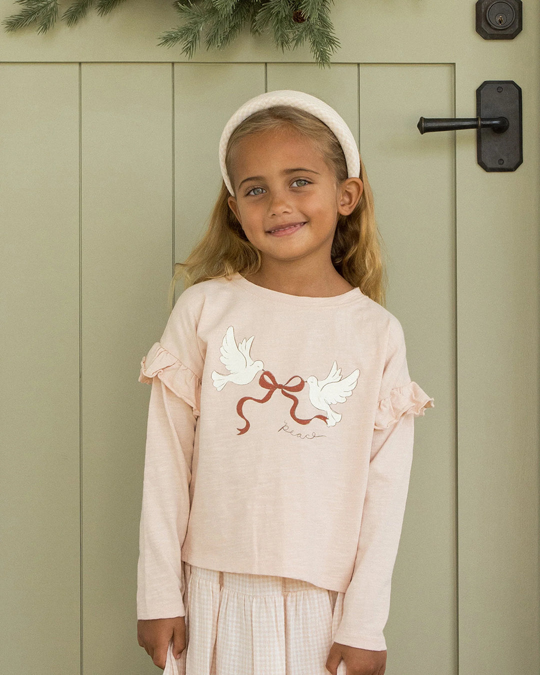 Rylee + Cru Ruffle Long Sleeve Tee - Peace