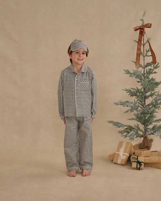 Rylee + Cru Long Sleeve Pajamas - Evergreen Gingham