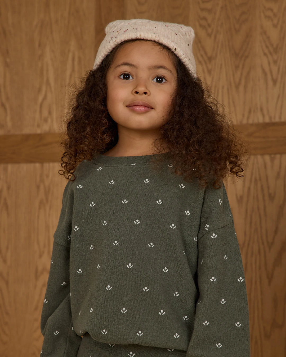 Rylee + Cru Spongey Knit Set - Evergreen Ditsy