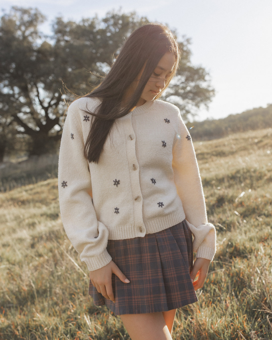 Rylee + Cru Teen Cheyenne Cardigan - Midnight Daises