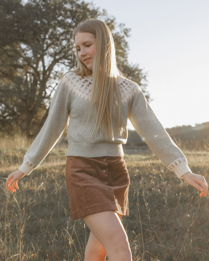 Rylee + Cru Teen Fair Isle Sweater - Sage