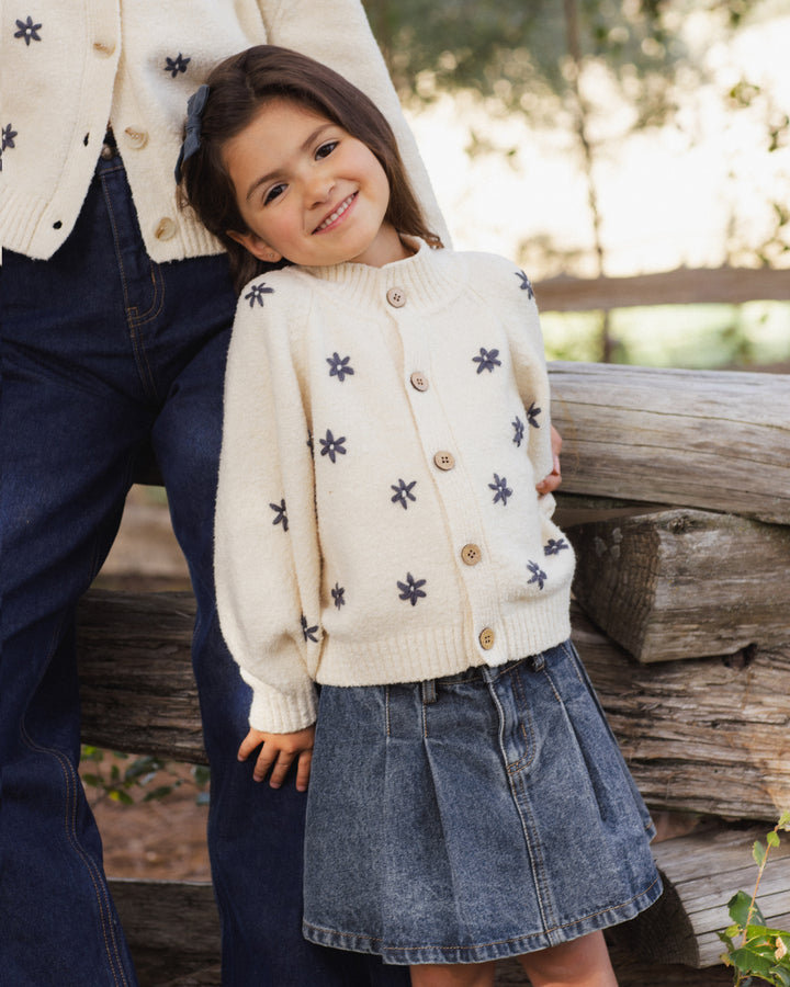 Rylee + Cru Pleated Denim Skirt - Indigo