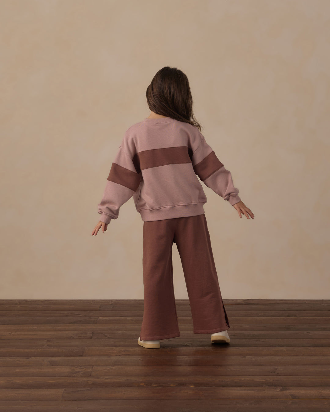 Rylee + Cru Panel Stripe Sweatshirt - Rosewood