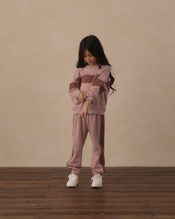 Rylee + Cru Paneled Sweatpant - Rosewood