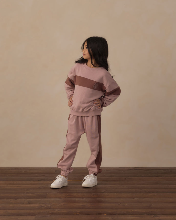 Rylee + Cru Paneled Sweatpant - Rosewood