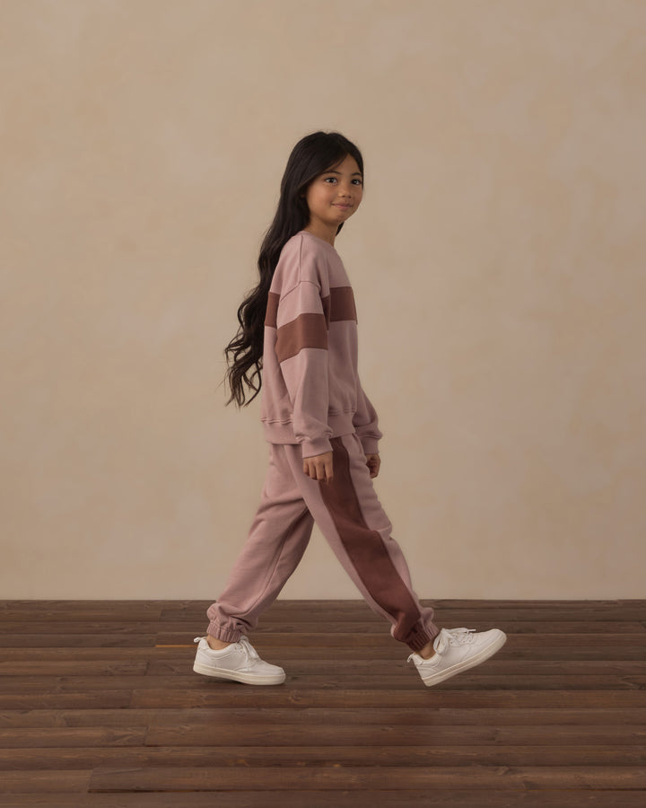 Rylee + Cru Paneled Sweatpant - Rosewood