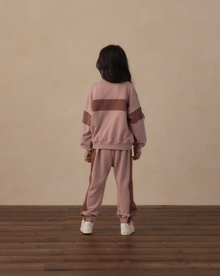 Rylee + Cru Paneled Sweatpant - Rosewood