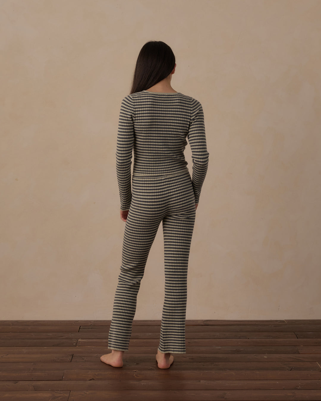 Rylee + Cru Teen Long Sleeve Knit Tee - Midnight Stripe