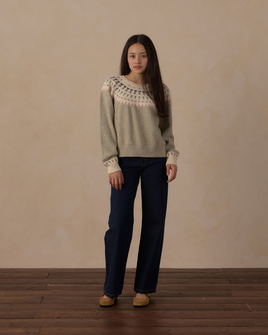 Rylee + Cru Teen Fair Isle Sweater - Sage