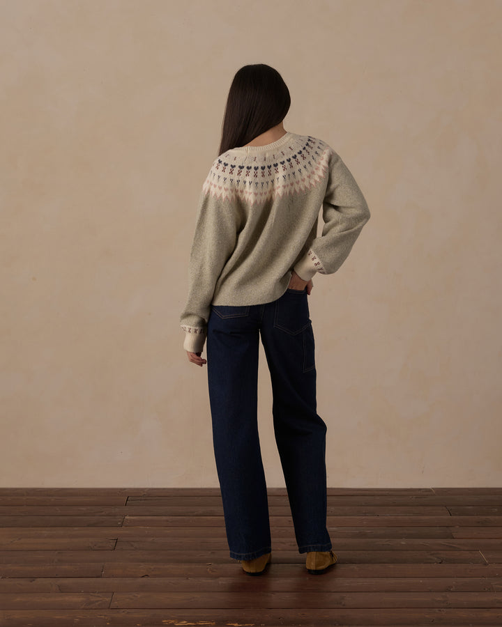 Rylee + Cru Teen Fair Isle Sweater - Sage