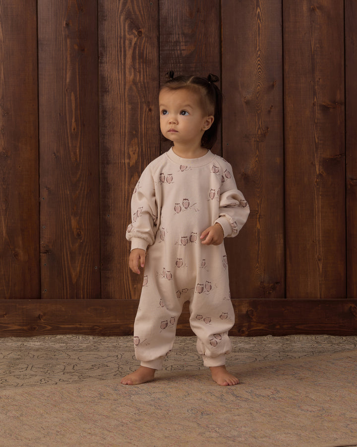 Rylee + Cru Raglan Jumpsuit - Owls