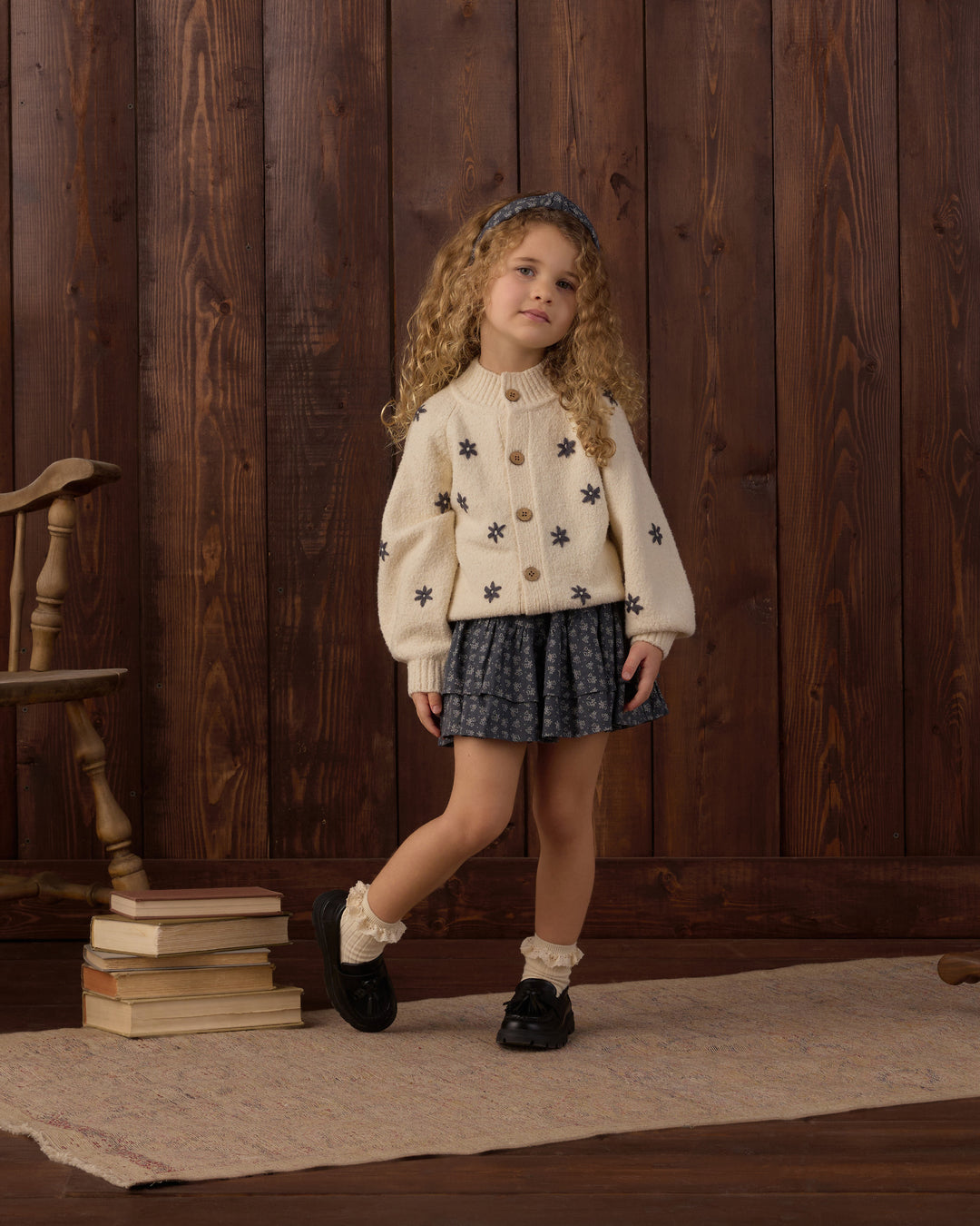 Rylee + Cru Tulip Cardigan - Midnight Daisy