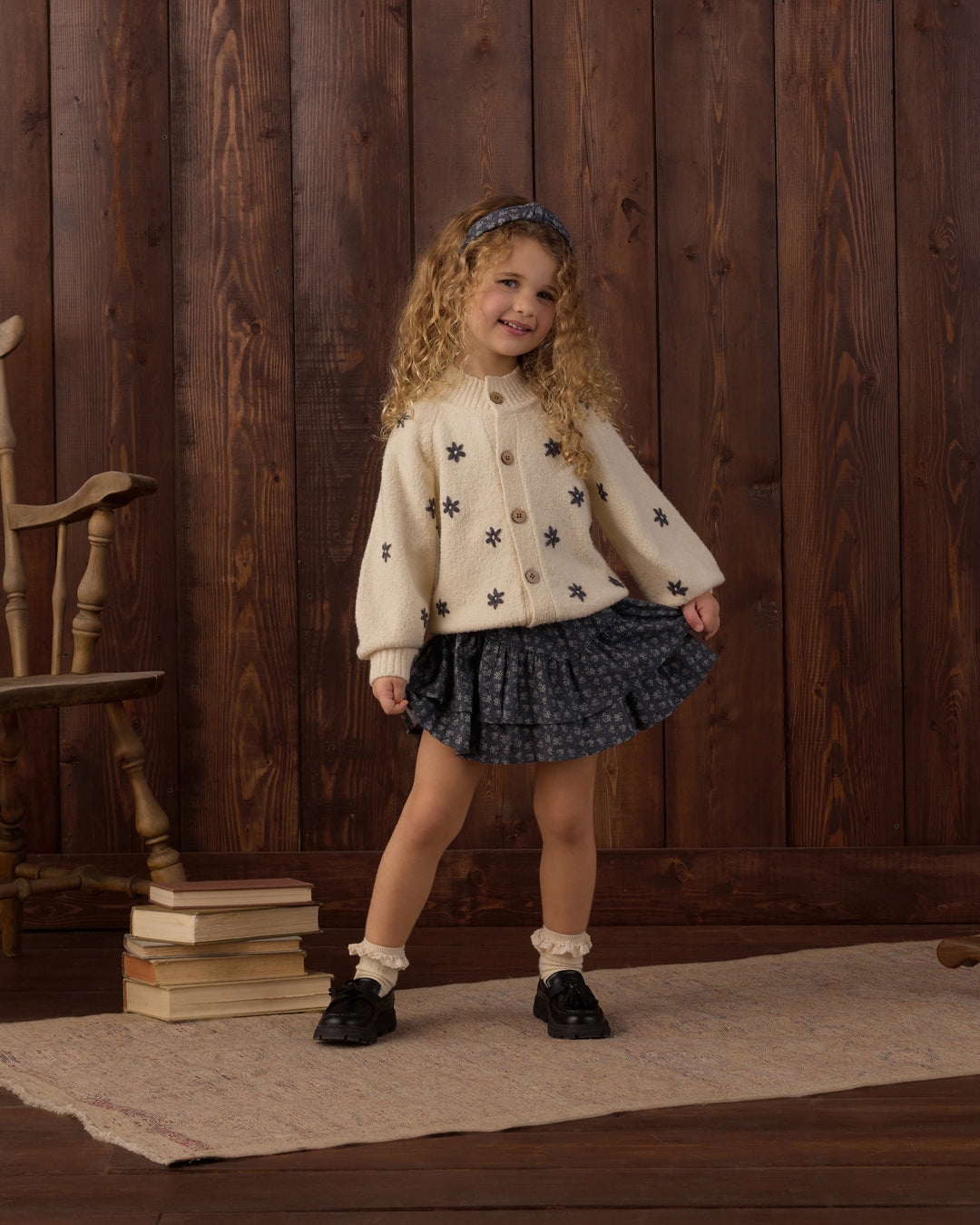 Rylee + Cru Tulip Cardigan - Midnight Daisy