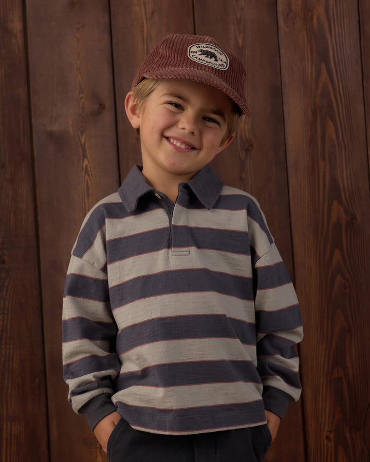Rylee + Cru Rugby Polo - Sage Stripe